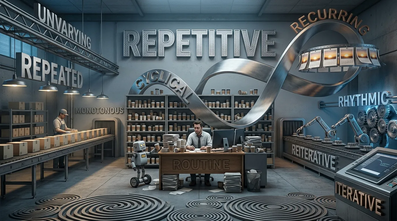 Best Synonyms for Repetitive by Context