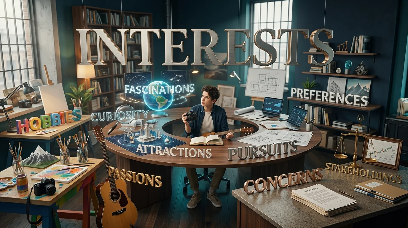 Interests Synonyms Comparison Table