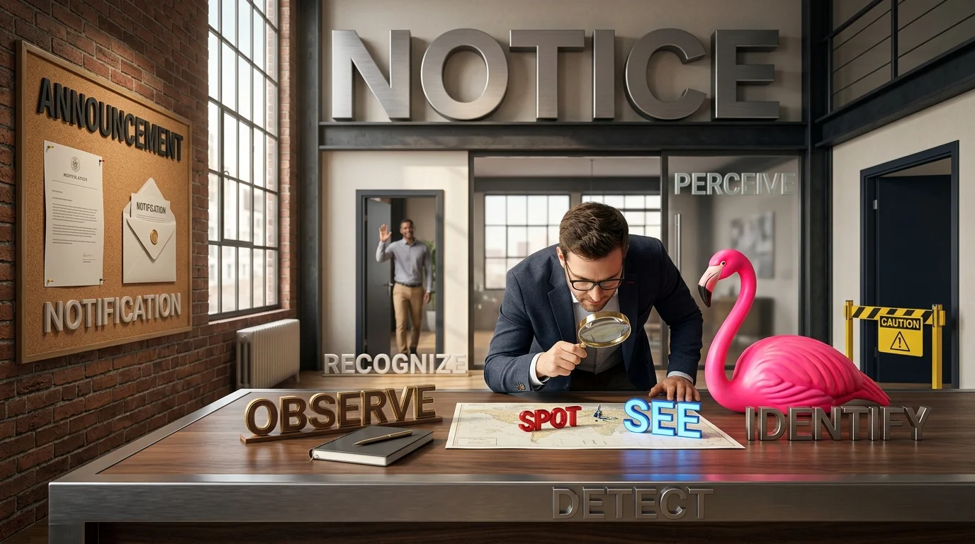 List of Synonyms for Notice