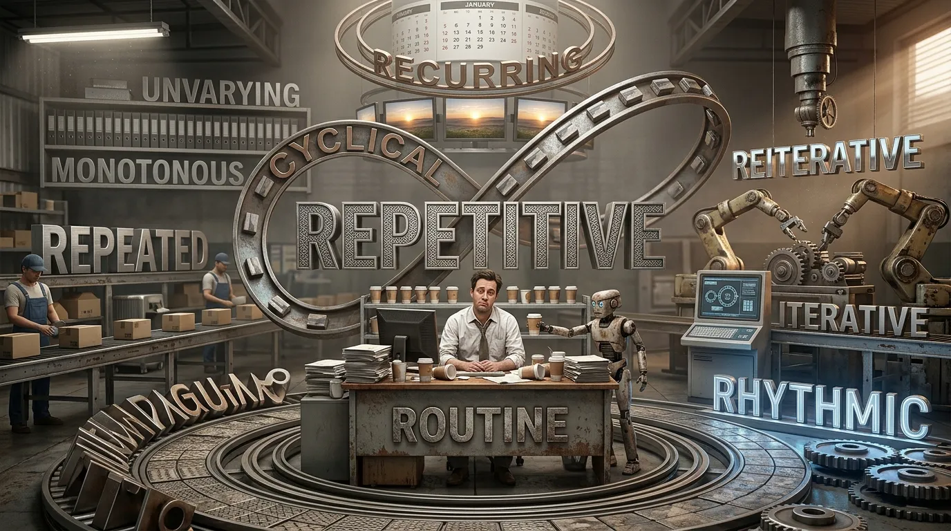 Quick List of Synonyms for Repetitive