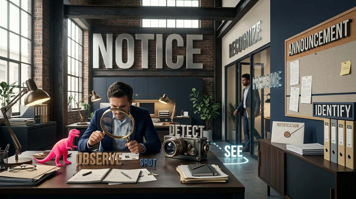 Synonyms for Notice by Context