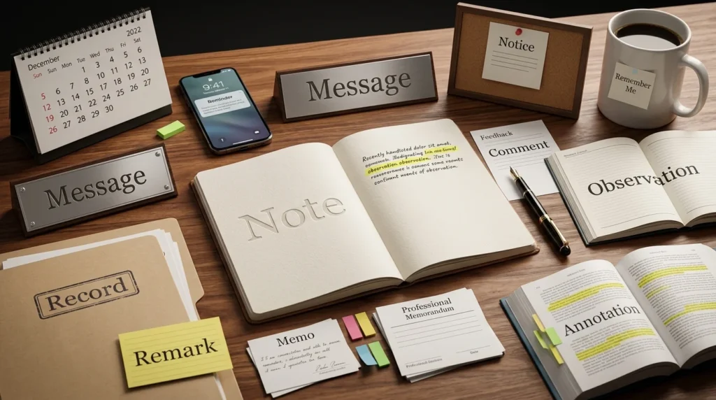 synonyms for note