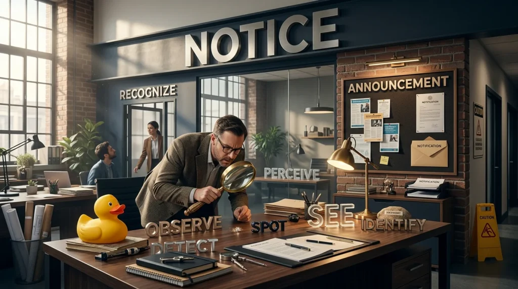 synonyms for notice