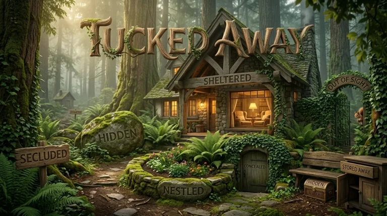 synonyms for tucked away